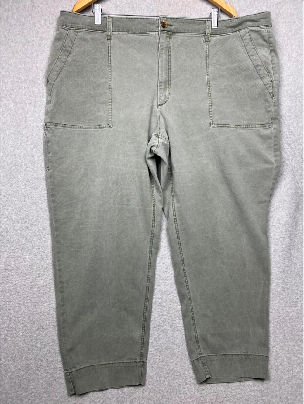 Old Navy Utility Cargo Cropped Canvas Pants Womens Plus Size 22 Simple Casual